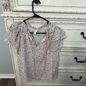 Splatter paint business casual top